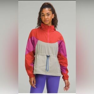 Lululemon Evergreen Anorak Pink Punch / Pink Lychee / Raw Linen Sz 10